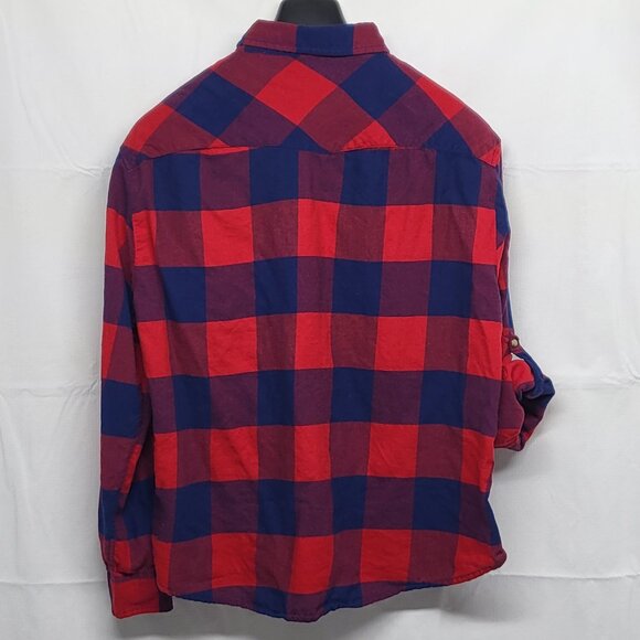 Jachs Girlfriend Flannel Shirt Bea Womens XXL Snap Button Roll Tab Sleeve Plaid - Picture 10 of 15